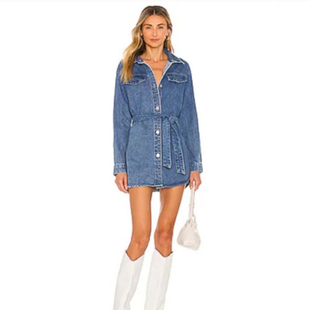 superdown Revolve Denim Shirt Dress